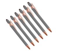 YOKIVE 6 Pcs Ballpoint Pen with Stylus Tip, 2 in 1 Black Ink Metal Stylus Pen 1.0mm Medium Point Style 2, Great for Touch Screens, Office, Studios (Gray)