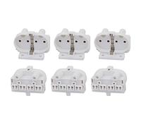 YOKIVE 6 Pcs H Lamp Fluorescent Light Holder, 2G11 Base Single Head Socket Light Replacement Parts, Great for Home, Office (White, 2A, AC 500V)