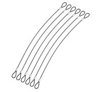 YOKIVE 6 Pcs Safety Cable Locks, Stainless Steel Security Wire Ropes with Double Loop | Great for Homes Doors Fences (Black, 12-Inch, 2mm Dia)