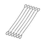 YOKIVE 6 Pcs Safety Cable Locks, Stainless Steel Security Wire Ropes with Double Loop | Great for Homes Doors Fences (Black, 8-Inch, 2mm Dia)
