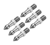 YOKIVE 6 Pcs Thread Tripod Spike, Male 3/8-16UNC Compatible Foot Spike Mount Adapter, Great for Style 2 Softer Terrain (Silver)