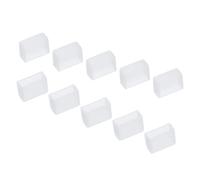 YOKIVE 60 Pcs Silicone Plugs, LED Tube Strip End Cap Cover Waterproof, Great for Office, Home (White, Fit for 3528/2835/3014 10mm Wide Strip)