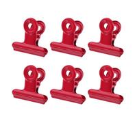 YOKIVE 6Pcs Bull Clips, 3cm Binder Clips Small for Home Office, Cherry Red | Metal Paper Clamps for Hanging, Reusable Strong Grip with Spring Jaws Smooth Edges for Food Bags Tags Photos