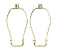 YOKIVE 7.5 Inch Lamp Harp, 2 Set Detachable Lamp Shade Holder with 3/8 Standard Saddle and Finial Heavy Duty Bracket for Table Floor Standing, Golden
