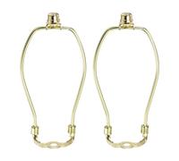 YOKIVE 7 Inch Lamp Harp, 2 Set Detachable Lamp Shade Holder with 3/8 Standard Saddle and Lamp Shade Finial Heavy Duty Lamp Shade Bracket for Table Lamp Floor Standing Lamps, Golden