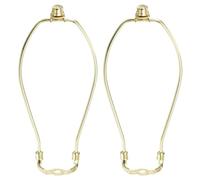 YOKIVE 9.5 Inch Lamp Harp, 2 Set Detachable Lamp Shade Holder with 3/8 Standard Saddle and Finial Heavy Duty Bracket for Table Floor Standing, Golden