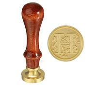 YOKIVE Alphabet Wax Seal Stamp, Letter Stamper with Removable Handle Head Decorate Postcards, Great for Festivals, Weddings (Golden, Red, Letter H)