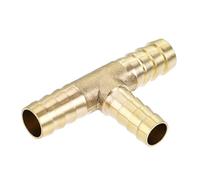YOKIVE Brass Hose Barb Tee, T Shaped 3 Way Barbed Hose Connector Splicer Joint | Hose Fittings, Great for Water, Fuel (Brass, 3/8 x 3/8 x 5/16-Inch)