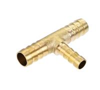 YOKIVE Brass Hose Barb Tee, T Shaped 3 Way Barbed Hose Connector Splicer Joint | Hose Fittings, Great for Water, Fuel (Brass, 3/8 x 3/8 x 1/4-Inch)