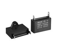 YOKIVE CBB61 Run Capacitor, 450V AC 1.5uF 50/60Hz Single Insert Run Round Capacitor, Low Loss, Great for Washing Machines Motor (Black)