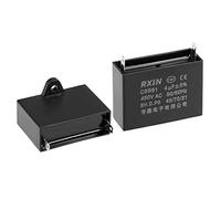 YOKIVE CBB61 Run Capacitor, 450V AC 4uF 50/60Hz 2 Pin Run Round Capacitor, Low Loss, Great for Washing Machines Motor (Black)
