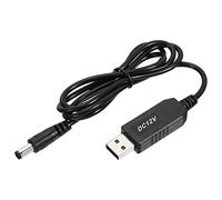 YOKIVE DC 5V to DC 12V USB Step Up Voltage Converter, Power Cable with DC Jack 5.5mm x 2.5mm, Great for Routers,Camera, Car Driving Recorder (Black, 6W 2A)