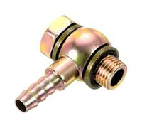 YOKIVE Hose Barb Fitting Elbow, Barbed M12x1.25 Male Thread Adapter Connector, Great for Gas, Water, Oil, Fuel Pipelines (Gold, 8-mm)