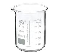 YOKIVE Low Form Glass Beaker, Laboratory Use Liquid Measuring Cup, Great for Lab, Kitchen, Daily Use (Clear, 200ML)