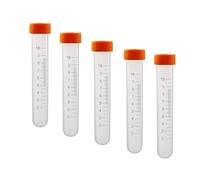YOKIVE Pack of 10 Plastic Centrifuge Tube, Laboratory Tube with Round Bottom | Identify Fill Level, Great for Molecular Biology (Orange, 10ml)