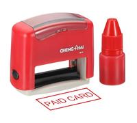 YOKIVE Paid Card Self Inking Rubber Stamp, Office Ink Business Stamp for Office Documents, Paperwork, Warehouse, Label (Red)