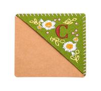 YOKIVE Personalized Embroidered Corner Bookmark, Hand Stitched Felt Triangle Design Book Marks, Great for Book Reading Lovers (Summer Style, Letter C)
