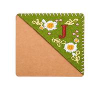 YOKIVE Personalized Embroidered Corner Bookmark, Hand Stitched Felt Triangle Design Book Marks, Great for Book Reading Lovers (Summer Style, Letter J)