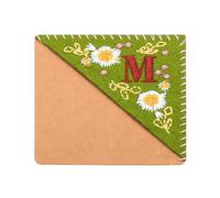 YOKIVE Personalized Embroidered Corner Bookmark, Hand Stitched Felt Triangle Design Book Marks, Great for Book Reading Lovers (Summer Style, Letter M)