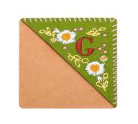 YOKIVE Personalized Embroidered Corner Bookmark, Hand Stitched Felt Triangle Design Book Marks, Great for Book Reading Lovers (Summer Style, Letter G)