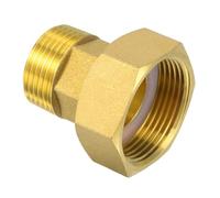 YOKIVE Pipe Fitting, Water Meter Coupling G1-1/4 Female x G1 Male Thread Hex Connector Adapter, Great for Bathroom Pipe Device, Water Pipe (Gold, 50.8-mm)