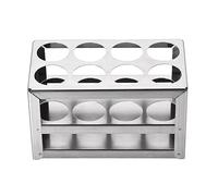 YOKIVE Tube Rack, 3 Layers 304 Stainless Steel Test Tube Rack Holder | Great for 26-30mm Lab Test Tube(Silver, 8-Sockets)