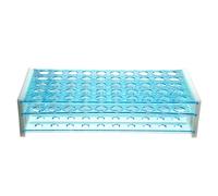 YOKIVE Tube Rack, Polypropylene Test Tube Rack Holder | Great for 0.5ml, 10ml, 15ml Lab Test Tube(Blue, 50-Sockets)
