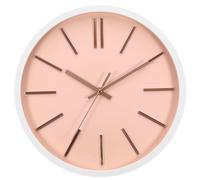 YOKIVE Wall Clocks, Battery Operated Silent Non-Ticking Round 3D Wall Clocks Modern Clock, Great for Office, Bedroom, Living Room, Decoration(White/Pink, 12-Inch)