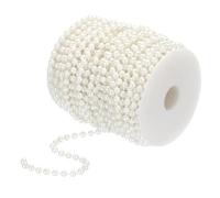 YOKIVE White Pearl Wired Garland, 82Ft Exquisite Artificial Pearls Strands 6mm OD Faux Pearl Beads Garland for Wedding Party Decoration DIY Crafts
