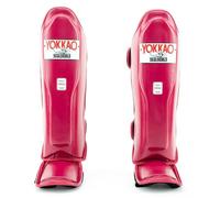 YOKKAO Matrix Muay Thai Kickboxing MMA Shin Guards with Knee Guards 100% Genuine Cowhide Leather (Cerise, XXS)