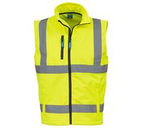 Yoko Bodywarmer HV006 Hi Vis Softshell Waterproof Gilet Vest High Viz Reflective