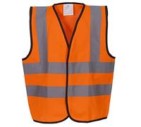 Yoko Children's Hi-Vis Reflective Waistcoat, Hi Vis Orange, 10-12