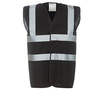 Yoko Hi vis 2 band and braces waistcoat (HVW100) Black L