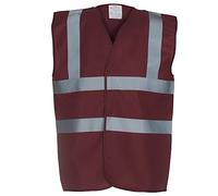 Yoko Hi vis 2 band and braces waistcoat (HVW100) Maroon S