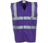 Yoko Hi vis 2 band and braces waistcoat (HVW100) Purple S
