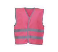 Yoko Kids Hi-Vis Waistcoat Reflective Border Size S Fluorescent Pink