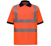 Yoko Hi-Vis Safety YELLOW or ORANGE Polyester Short Sleeve Polo Shirt