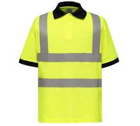 Yoko Hi-Vis Orange or Yellow Short Sleeve Polyester Polo Shirt S-6XL