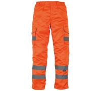 Yoko Hi-Vis Polycotton Cargo Trousers with Knee Pad Pockets and Reflective Tape