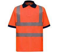 Yoko Hi-Vis Safety YELLOW or ORANGE Polyester Short Sleeve Polo Shirt