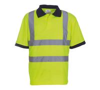 Yoko Hi-Vis Short Sleeve Polo Reflective Bands EN ISO20471 Class 3 UK