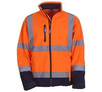 Yoko Hi-Vis Softshell Jacket Colour=Hi Vis Orange/Navy Size=M