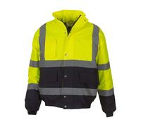 Yoko Hi-Vis Two-Tone Bomber Jacket Waterproof EN ISO Class 3 Storm Flap