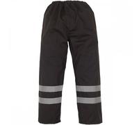 Yoko HVS461 Hi-Vis Waterproof Contractor Trousers Black - Size: S Colo S