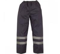Yoko HVS461 Hi-Vis Waterproof Contractor Trousers Navy Blue - Size: M M