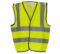 Yoko Kids Hi Vis 2 b&b Waistcoat (HVW100CH) Two 5cm Reflective Tape All Over (Medium, Yellow)