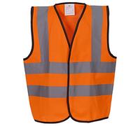 Yoko Kids Hi Vis 2 b&b Waistcoat (HVW100CH) Two 5cm Reflective Tape All Over (Small, Orange)
