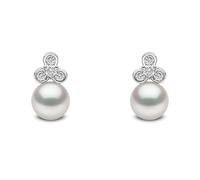 Yoko London 18ct White Gold Pearl & 0.16ct Diamond Earrings