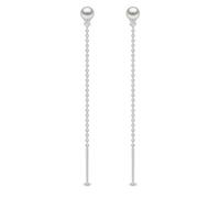 Yoko London 18ct White Gold Pearl Diamond Chain Earrings