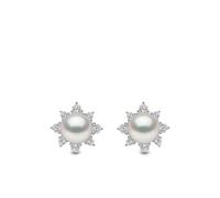 Yoko London 18kt white gold diamond pearl Trend stud earrings - Silver OS